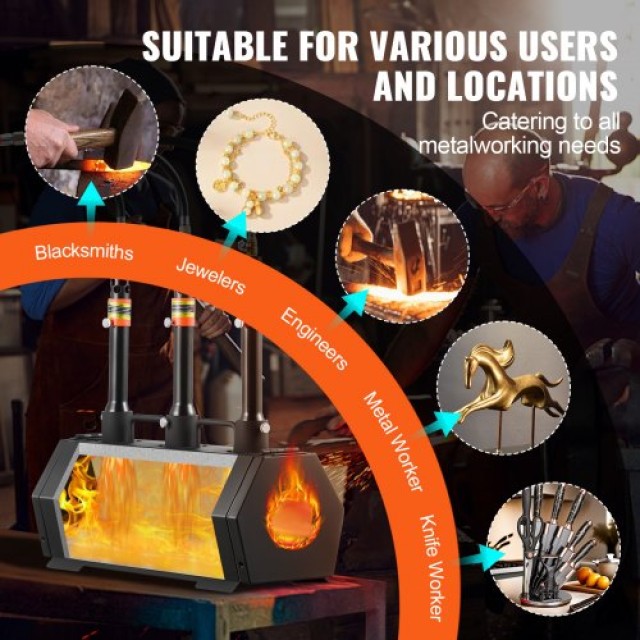 VEVOR  Φορητός Φούρνος Προπανίου 3 Καυστήρων 2600°C Μαχαιροποιίας  ...
