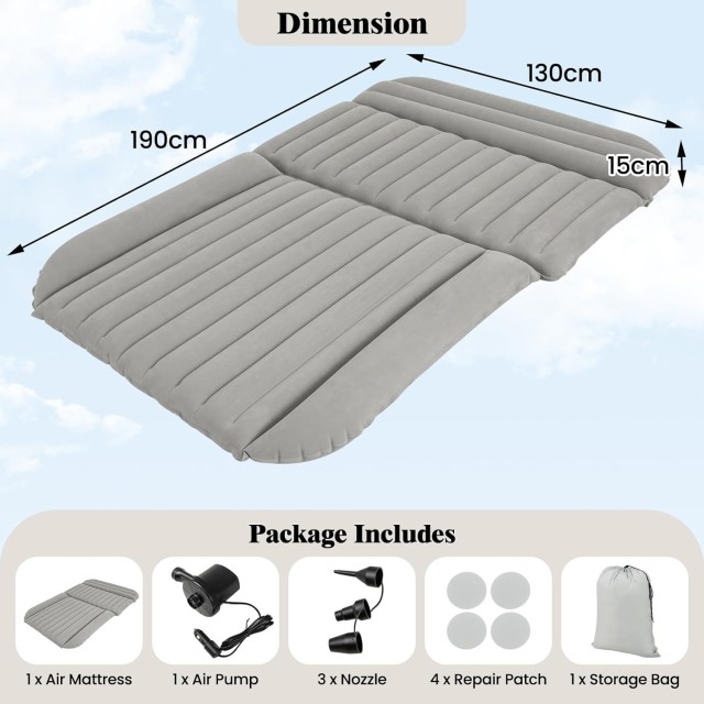Costway  Φουσκωτό Στρώμα Αυτοκινήτου SUV με 7 Αεροθαλάμους - 190 x ...