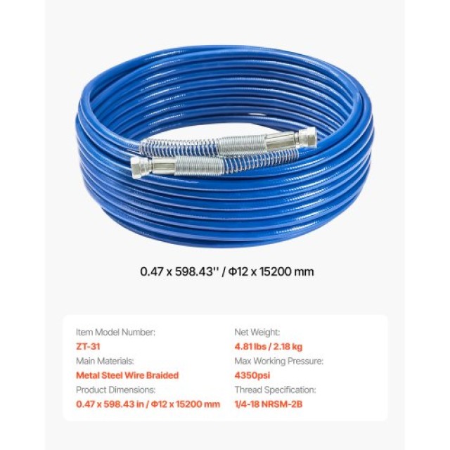 VEVOR 50ft Σωλήνας Βαφής Χωρίς Αέρα 1/4 Universal GYWQPTJRGJPJUN2CGV0