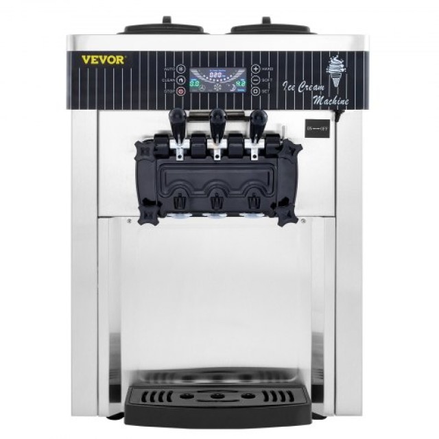 VEVOR Επιτραπέζια Μηχανή Μαλακού Παγωτού 2200W Παραγωγής 5,3 έως 7,4 Γαλόνια Αρτοποιεία BJLJYKF-8218TPDT1V2