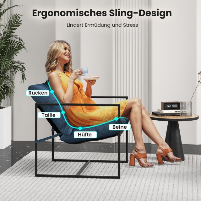 Costway  Σετ 2 Εργονομικών Καρεκλών Sling 71 x 71 x 61cm Μπλε NP11355NY-2