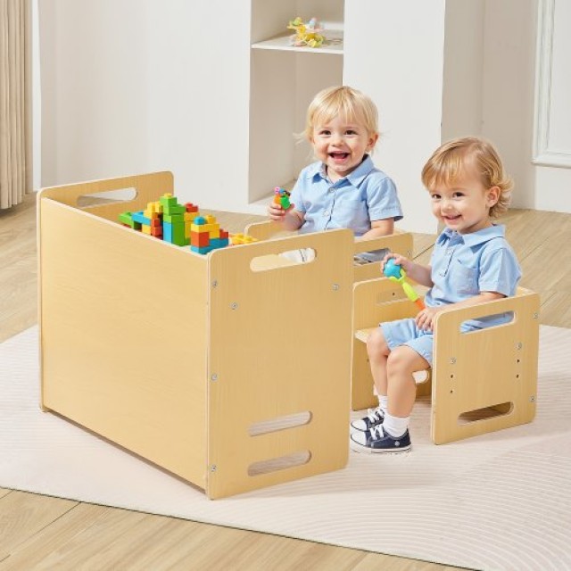 VEVOR Σετ Τραπεζιού και Καρεκλών Montessori για Νήπια από Ξύλο ETDNZY265201MXF9VV0