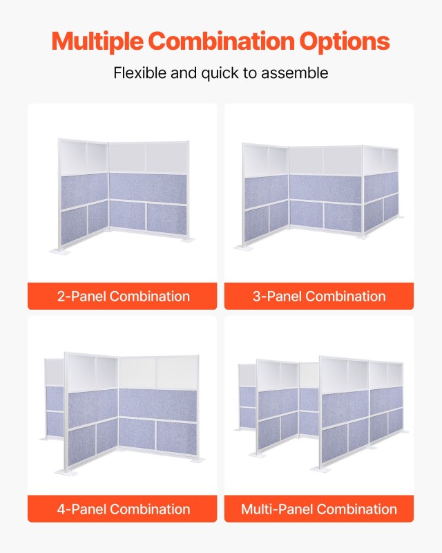 VEVOR Διαίρισμα Γραφείου 1778 x 1778 mm με Παράθυρα Αμμοβολής BGSGD...