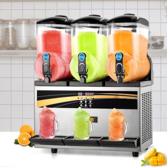 Επαγγελματική Μηχανή Γρανίτας VEVOR, 3 x 15 L, 800 W, με Έξυπνο LED Πίνακα Ελέγχου  SY45L800W220VAL8QV2