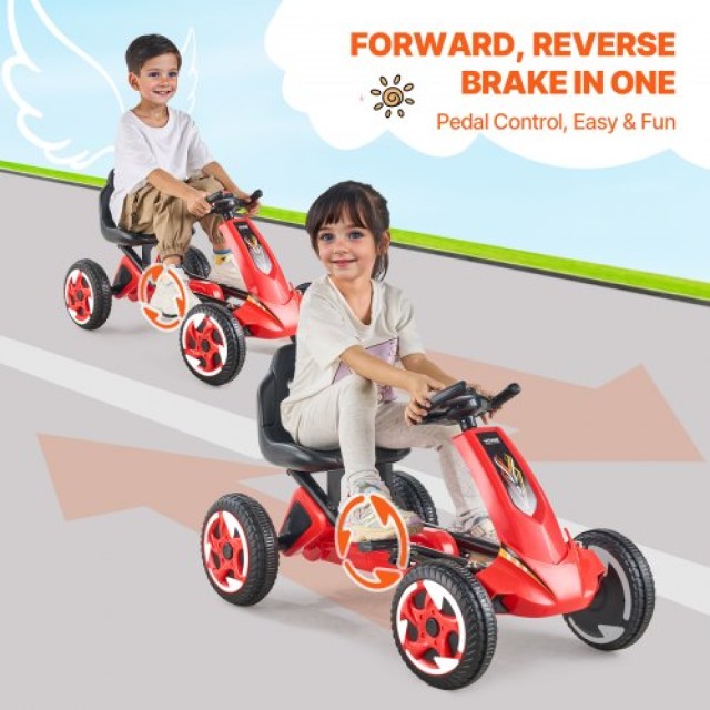 VEVOR  Παιδικό Ποδήλατο Go Kart 4 Τροχών με Ρυθμιζόμενο Κάθισμα Κόκ...
