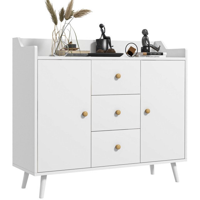 HOMCOM Μοντέρνα Κρεντέντζα Λευκή 90x32x80 εκ. 838-182WT