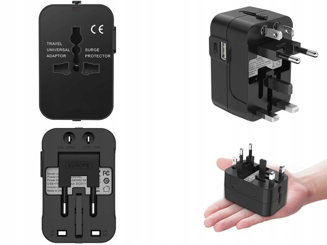 Verk Group Παγκόσμιος Αντάπτορας με Δύο Θύρες USB για UK, USA, EU, ...