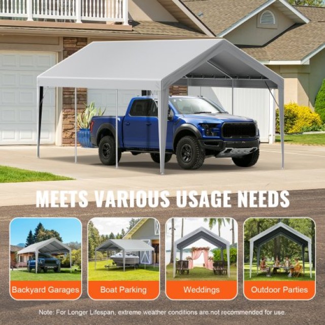 Αντικατάσταση Καλύμματος Carport VEVOR 10x20 ft, Αδιάβροχο & UV Προστατευμένο, Γκρι (Μόνο Κάλυμμα)  CKPB10X20FTH2ELL4V0