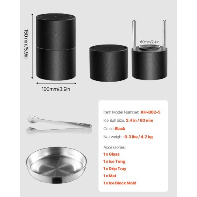 VEVOR  Σετ Παρασκευής Παγοσφαιρών 60mm για Ουίσκι BQYJHSLC60MME72PMV0