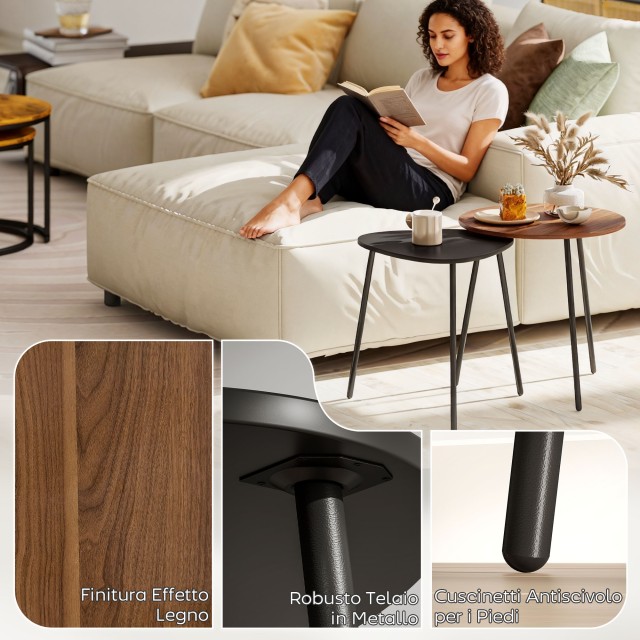 HOMCOM Σετ 2 Τραπεζάκια Σαλονιού Στοιβαζόμενα με Μεταλλικό Σκελετό ... HOMCOM Σετ 2 Τραπεζάκια Σαλονιού Στοιβαζόμενα με Μεταλλικό Σκελετό ...