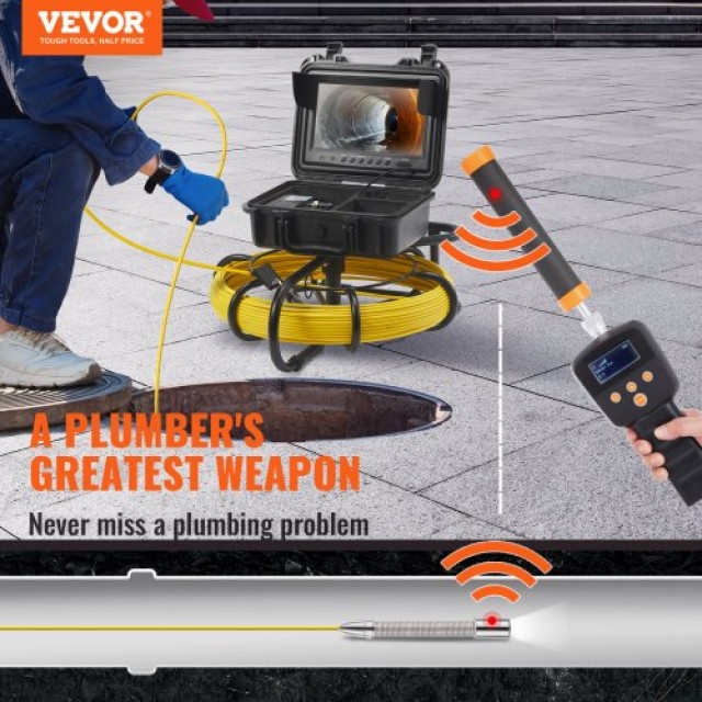 Κάμερα Αποχέτευσης VEVOR με 512Hz Sonde, Οθόνη 9 720p, 50m  DDWKXSGDNK950S9AFV2