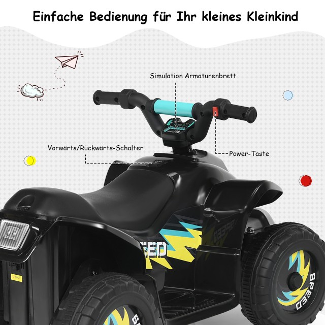 Costway  Ηλεκτρικό Παιδικό Quad με Επαναφορτιζόμενη Μπαταρία και Άνετο Κάθισμα για Αξέχαστες Παιδικές Αναμνήσεις TY327787DE-BK