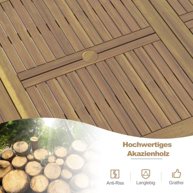 Costway Ορθογώνιο Τραπέζι Εξωτερικού Χώρου από Ακακία για 8 Άτομα (...