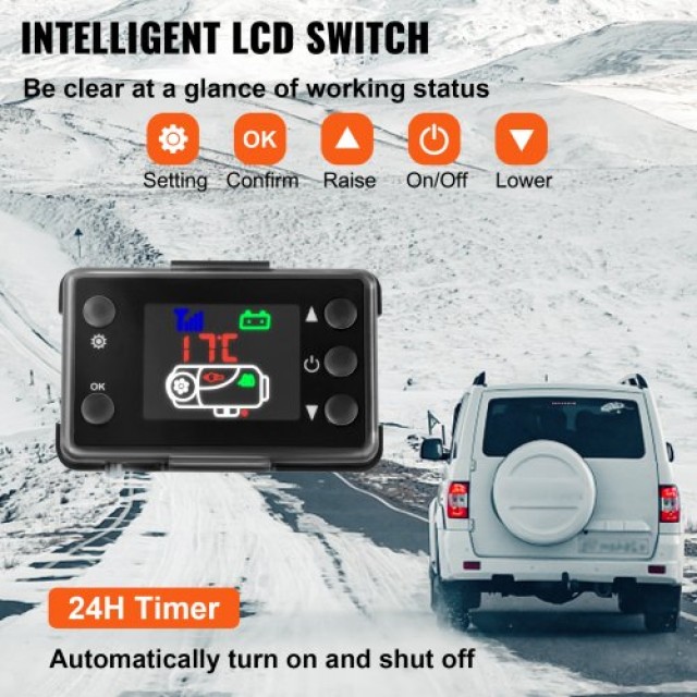 VEVOR  8KW Αερόθερμο Diesel, 12V Θερμαντήρας με LCD και Σιγαστήρα για Οχήματα Σκάφη Τροχόσπιτα  ZCJRQ12V8KWYJXS01V0