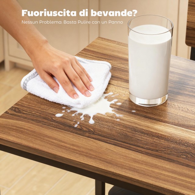 HOMCOM Μπάρα με 3 Ράφια και 2 Καρέκλες με Υποπόδιο και Πλάτη, από Ξ...