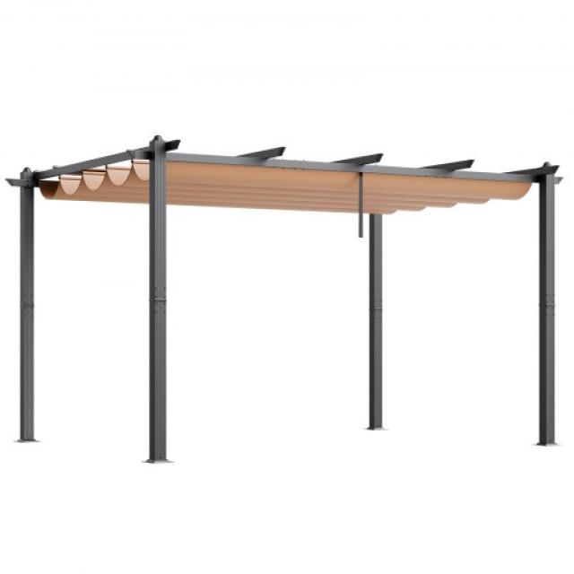 VEVOR  Πέργκολα Εξωτερικού Χώρου 10x13 με Αναδιπλούμενη Τέντα Αλουμ...