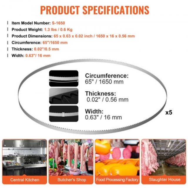 Λεπίδα Πριονιού VEVOR για Κοπή Κρέατος & Οστών 65  JGJJT1650MM16U0Z8V0 Λεπίδα Πριονιού VEVOR για Κοπή Κρέατος & Οστών 65  JGJJT1650MM16U0Z8V0