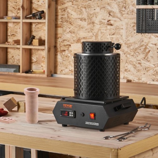 VEVOR Ηλεκτρικός Κλίβανος Τήξης Μετάλλων 1350W, 1150°C με Ψηφιακό Έ...