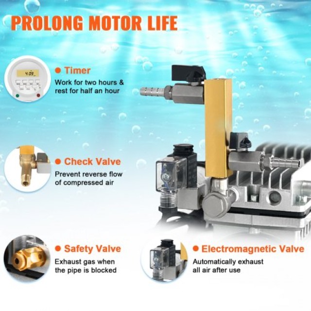 VEVOR Κιτ Αερισμού Λιμνών με Αντλία 3/4 HP, Σωλήνα 100, Διαχυτήρα 10  SXPQJY370W471T196V2