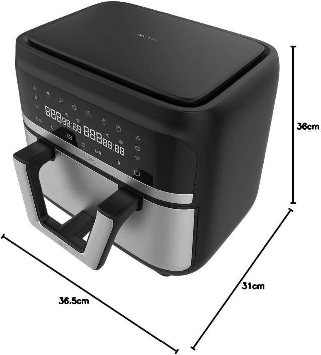 Διπλή Φριτέζα Αέρος - Airfryer 9L με Ψηφιακό Πίνακα και Διαχωριστικό Καλάθι 2850W CEC-100149 Cecotec