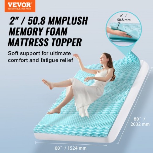 VEVOR  Ανώστρωμα Μαλακό Memory Foam Gel Ψύξης Queen 50.8mm x 1524 mm x 2032 mm JYHMD6080INCJRGHRV0
