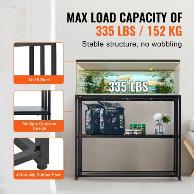 VEVOR  Βάση Ενυδρείου 40 Γαλονιών, Μεταλλική, 335 lbs, 36.5x18.5x29.5 in, Μαύρη  GZSZXZJG40JL3EWNAV0