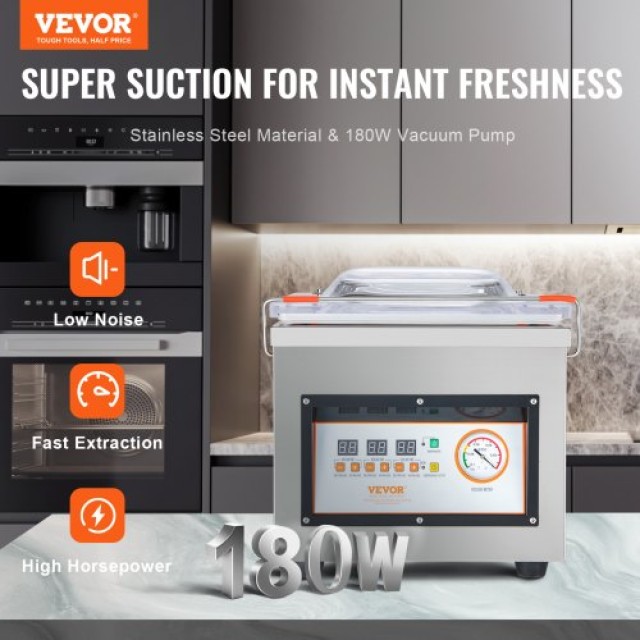VEVOR Θάλαμος Συσκευασίας Κενού, 320W, για Υγρά Τρόφιμα και Κρέατα, 12.6 Σφράγιση, Οικιακή και Επαγγελματική Χρήση  TSQSZKFKJTSYKZ1HEV2