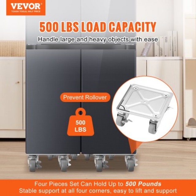 VEVOR Καρότσι Επίπλων με Ρόδες 360° & Χάλυβα, 500 lbs Ικανότητα Μεταφοράς  JYXTKH4500LBSW6MUV0