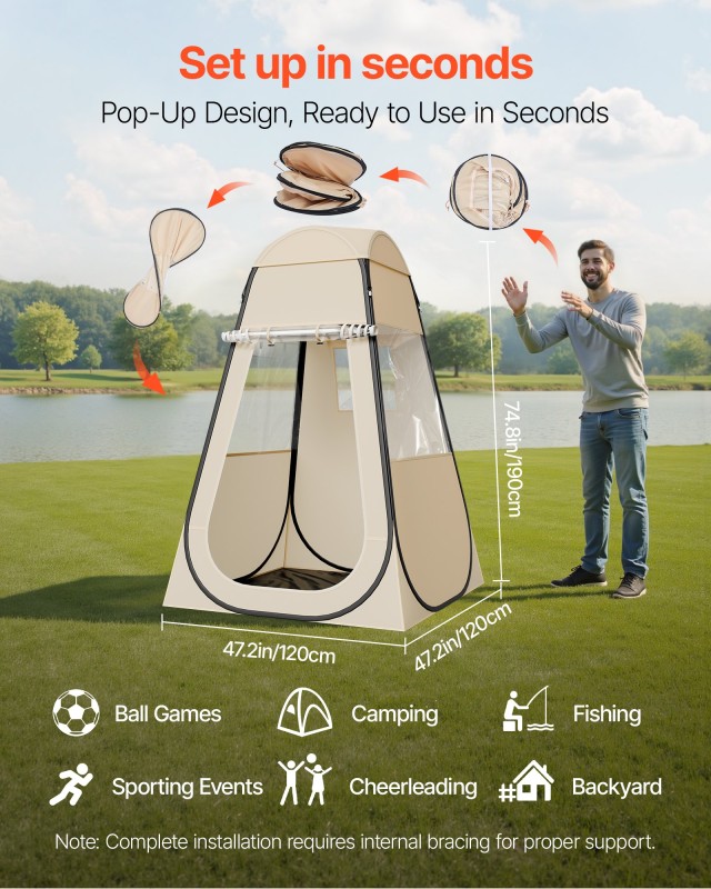 VEVOR Παράθυρο Αθλοπαιδιάς 1.2x1.2 m: Αδιάβροχη Σκηνή Φυσαλίδας με ...