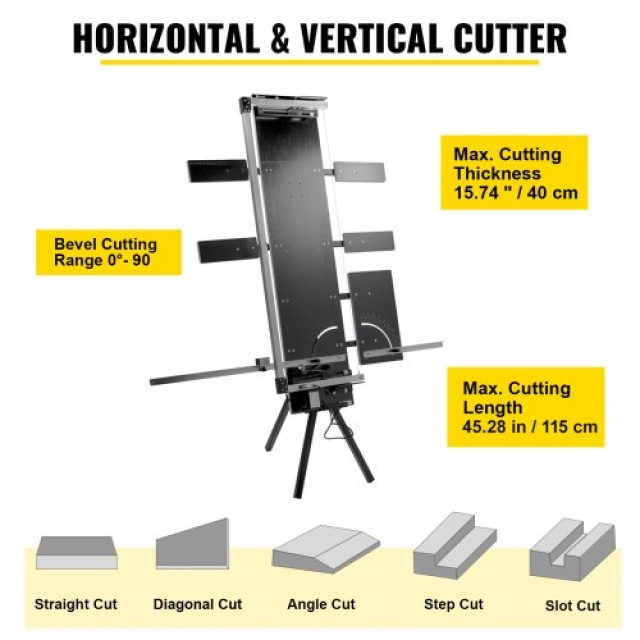 Μηχανή Κοπής Φελιζόλ VEVOR 42cm, Κόφτης Αφρού 115cm, Θερμαινόμενο Σ...