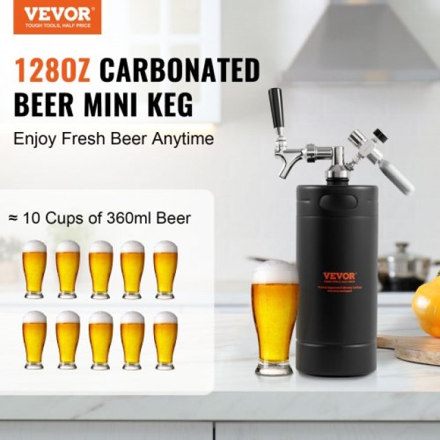 VEVOR Μίνι Μπιραρία Υπό Πίεση 128oz 4L Μαύρο MNPJTHSY128OZBCJQV0