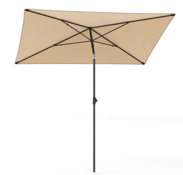 Costway Ορθογώνια Ομπρέλα Μπαλκονιού 210x140 cm με Κλίση 30° - Μπεζ...
