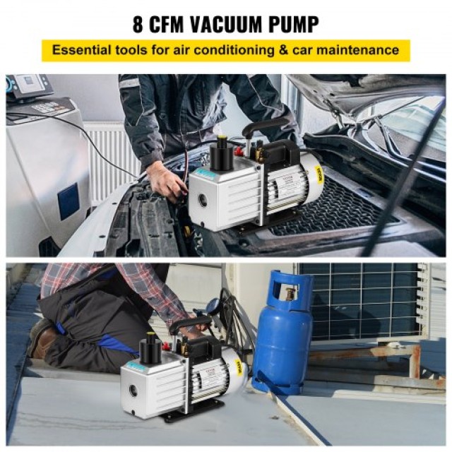 VEVOR Επαγγελματική Αντλία Κενού 8CFM Δύο Σταδίων 15Μικρόν 1HP  8CFM1HPZKB0000001V2