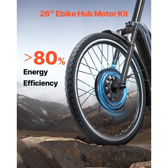 VEVOR  Κιτ Μετατροπής Ηλεκτρικού Ποδηλάτου 1000W 48V 26 Μπροστινός Τροχός  LGDJTJ1000WHAQTLUV9