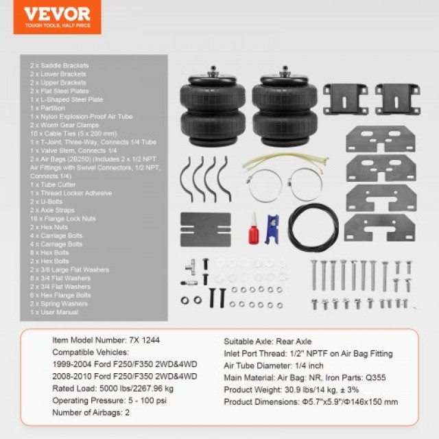 Σετ Αερανάρτησης VEVOR για Ford F250/F350 1999-2004 & 2008-2010 2WD/4WD  AQQNXJTJ50004OJ9CV0