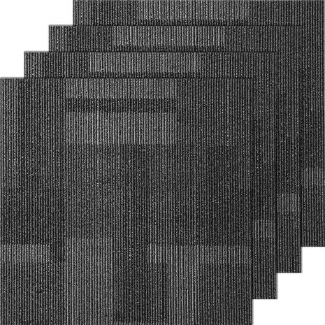 VEVOR 24x24 Teppichfliesen mit integriertem Futter, einfach zu installieren (24 Fliesen, gemischtes Grau) KCXFKDT2424YHLIXBV0