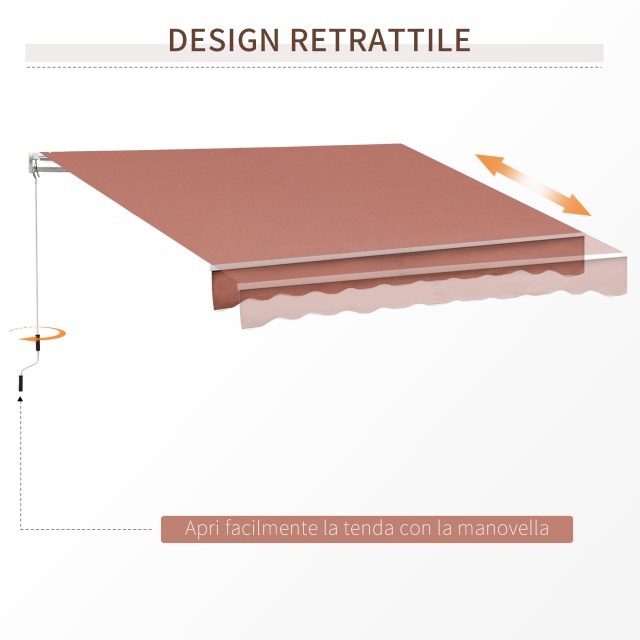 Outsunny Outsunny Outdoor Sun Shade Roller Blind Metal and Aluminium, 395x245cm, Rust Red 840-151CF