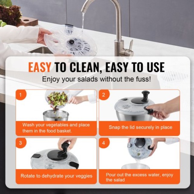 Ανοξείδωτος Στίφτης Σαλάτας VEVOR 4.75Qt για Λαχανικά & Φρούτα  BXG... Ανοξείδωτος Στίφτης Σαλάτας VEVOR 4.75Qt για Λαχανικά & Φρούτα  BXG...