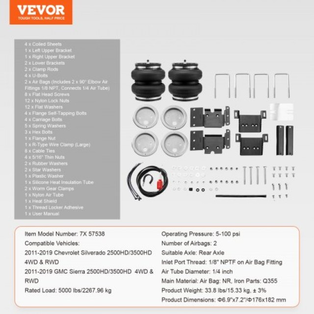 Σετ Αερανάρτησης VEVOR για Chevrolet Silverado/GMC Sierra 2500/3500 HD (2011-2019)  AQQNXJTJ5000O42GKV0