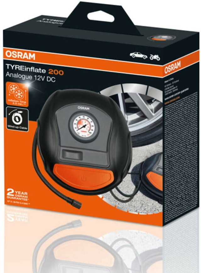 Τρόμπα Αυτοκινήτου με Καλώδιο Αναπτήρα 12V OTI200 OSRAM