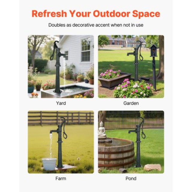 VEVOR Χειροκίνητη Αντλία Νερού Κατασκευασμένη από Ανθεκτικό Χυτοσίδ... VEVOR Χειροκίνητη Αντλία Νερού Κατασκευασμένη από Ανθεκτικό Χυτοσίδ...