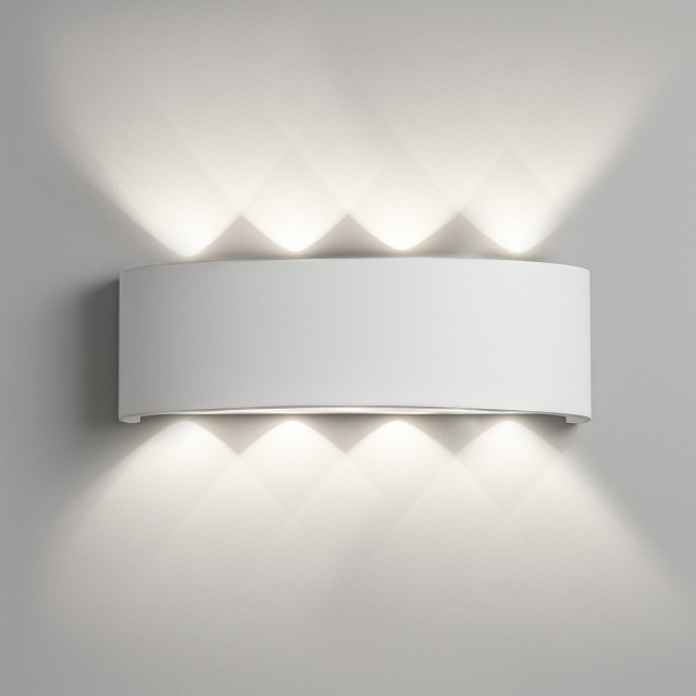 BAKAJI Απλίκα Τοίχου 8 LED Λευκή με Ψυχρό Λευκό Φως 22x8x4cm 02842429