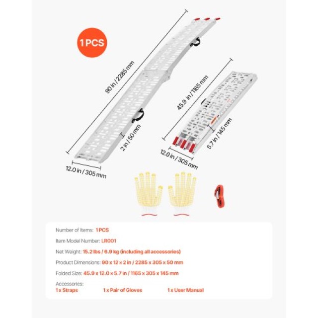 VEVOR Ράμπες Αλουμινίου 750 lbs με Χειρολαβές ZZGPDLZ750LBZUO84V0 VEVOR Ράμπες Αλουμινίου 750 lbs με Χειρολαβές ZZGPDLZ750LBZUO84V0