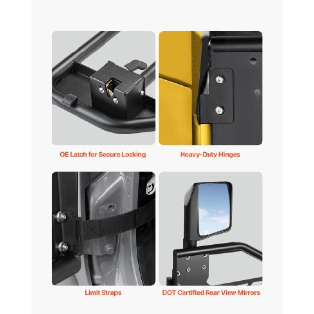 VEVOR Τετράθυρες Σωληνωτές Πόρτες για Jeep Wrangler JL 2018-2024 JPCGM4M1824JEOK0NV0
