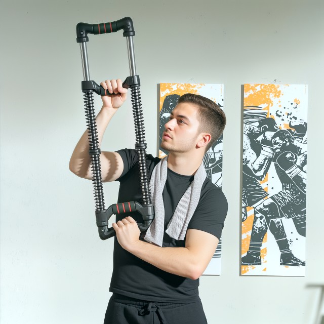 SPORTNOW Power Twister με 4 ελατήρια με αντίσταση από 10 έως 80 κιλά, από ανοξείδωτο ατσάλι, 80x22x5 εκ., Μαύρο A91-371V00BK