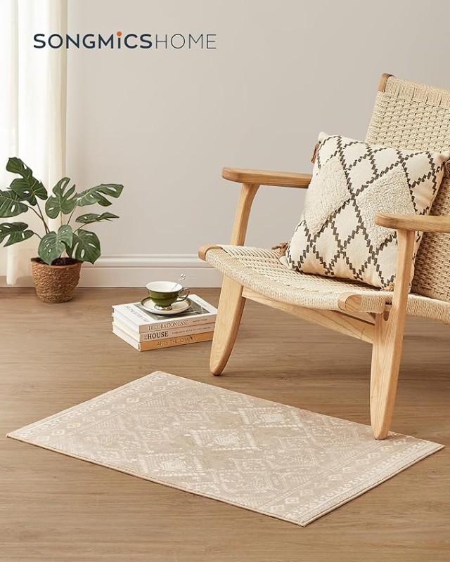 SONGMICS Χαλί Boho Chic Καπουτσίνο Μπεζ 92x61 εκ. TAR024K01