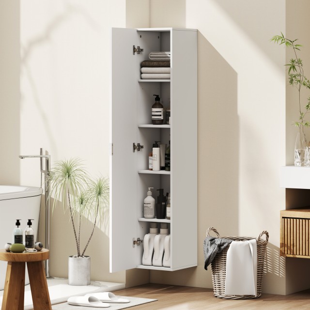 HOMCOM Κρεμαστό Ντουλάπι Μπάνιου με Ρυθμιζόμενα Ράφια και Απαλό Κλε...