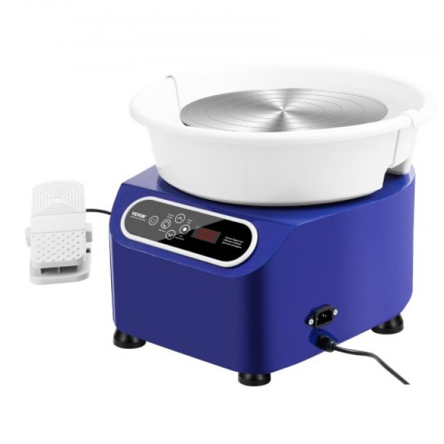 Κεραμικός Τροχός VEVOR 10 με Πεντάλ & Οθόνη Αφής 350W Μπλε  ZQLPJXS10YC3BXLC8V2