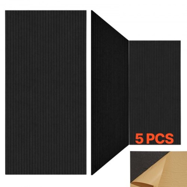 VEVOR Σετ 5 Αυτοκόλλητα Ακουστικά Πάνελ 120x60x1 εκ. Μαύρο JZGYBHST...