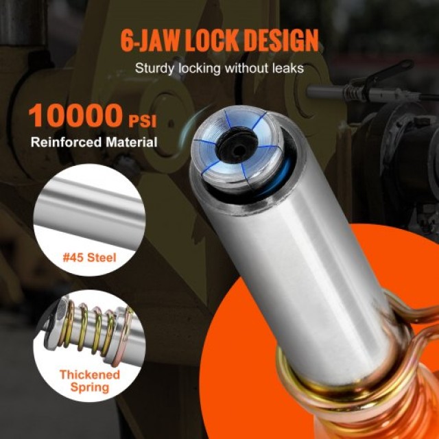 Σύζευξη Γρασαδόρου VEVOR, 10000 PSI, 6-Σιαγόνες, Γρήγορη Απελευθέρωση, Συμβατό με Όλα τα Γρασαδόρα 1/8 NPT για Αυτοκίνητα  HYQOHQ2GDBSZOCFSYV0